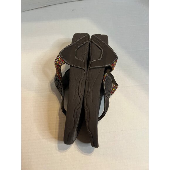 Skechers Tone-Ups Womens Sandals 9 Multi-Color embroidered slip on flip-flop - Picture 9 of 9